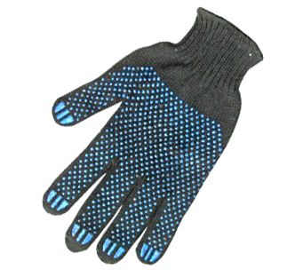 Gloves SP-12/10 (dot) (black), 5 thread with PVC